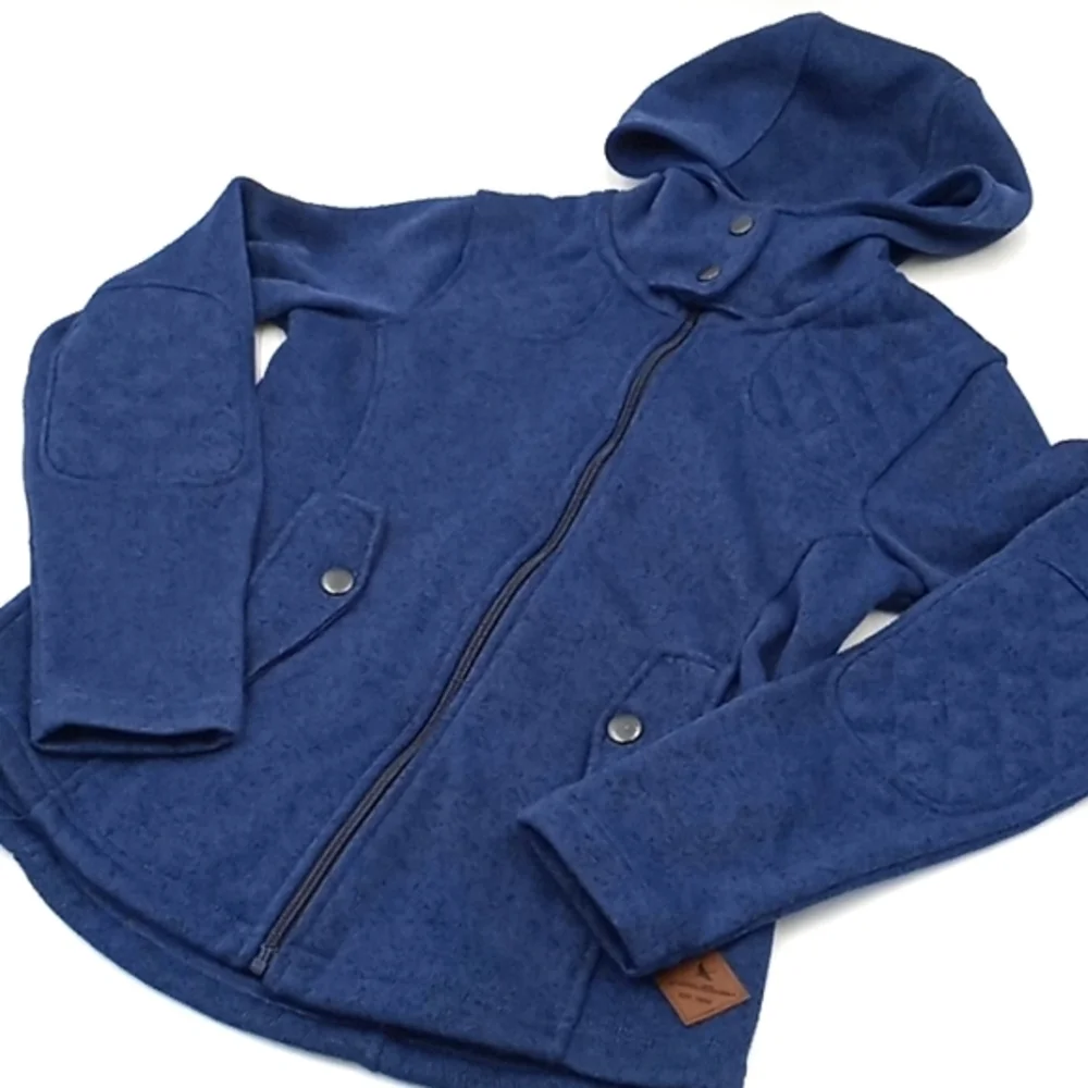 Eddie Bauer Hooded‎ Knit Full Zip Jacket Blue XS